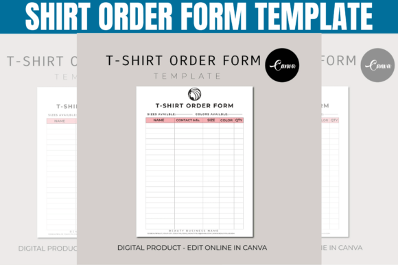 Download Editable Shirt Order Form Template - Order form Collection