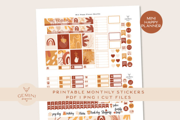 Download Monthly Printable Planner Sticker Kit - Monthly printable planner Collection