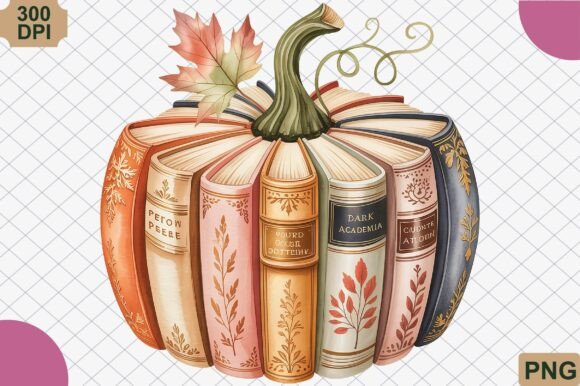 Download Pumpkin Book Stack Autumn Book PNG - Premium Resources