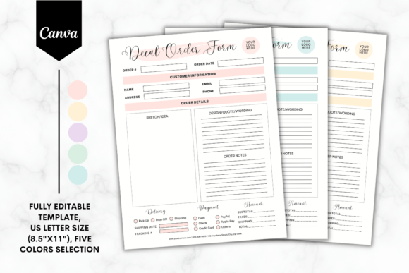 Download Custom Decal Order Form Template 1 - Order form Collection