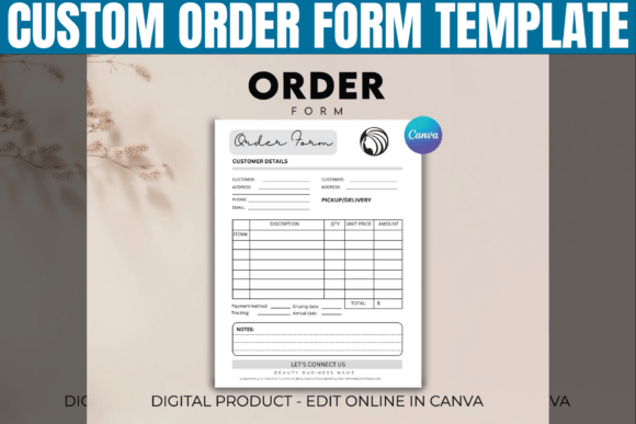Download Custom Order Form Canva Template - Order form Collection
