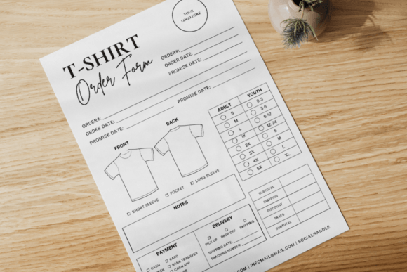 Download Editable T-shirt Order Form Template - Order form Collection